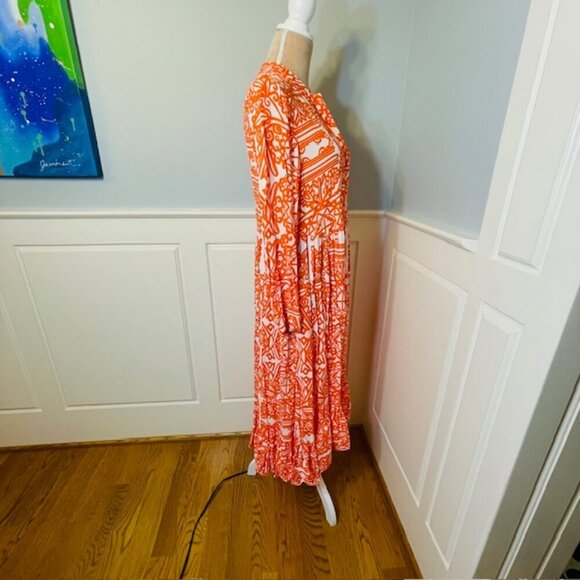 Anthropologie x Mare Mare Lynda Maxi Dress MEDIUM PETITE Tiered Boho Cottage - Picture 7 of 11
